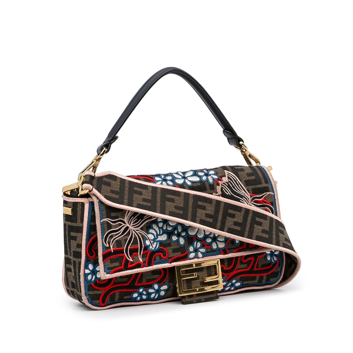 Luxury FendiZucca Embroidered Karligraphy Baguette (SHG-tbdDOJ)