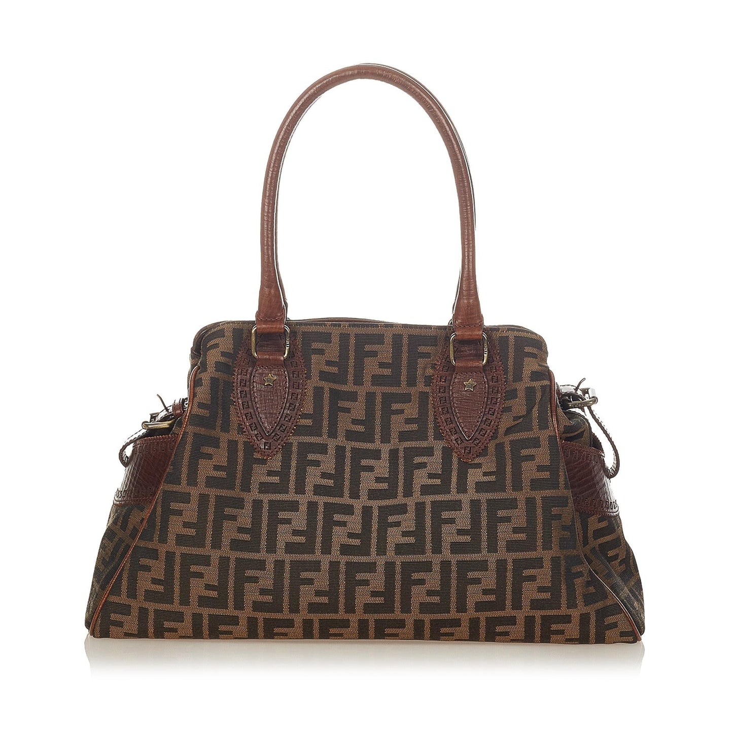 Luxury FendiZucca Etniko Canvas Shoulder Bag (SHG-26423)