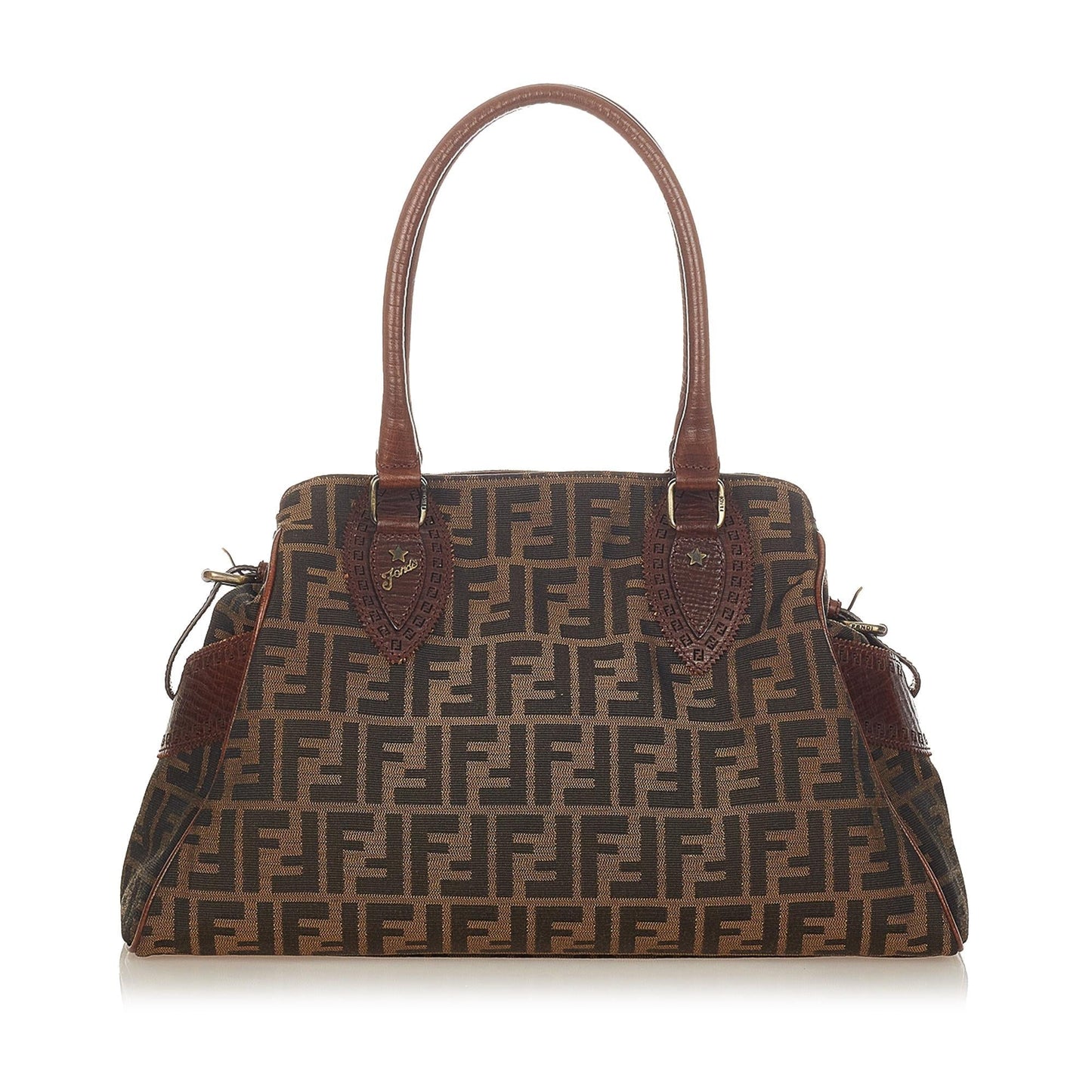 Luxury FendiZucca Etniko Canvas Shoulder Bag (SHG-26423)