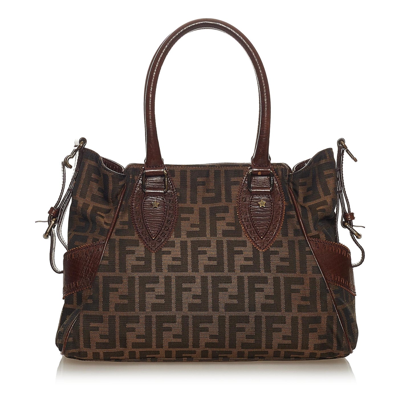 Luxury FendiZucca Etniko Canvas Shoulder Bag (SHG-27464)