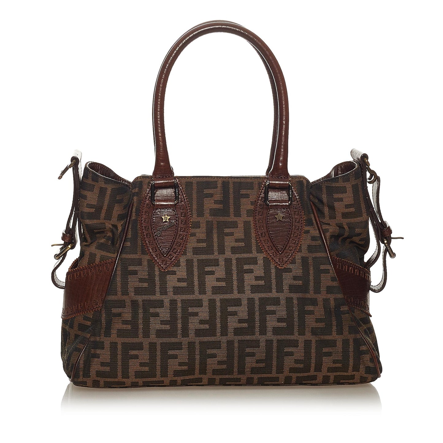 Luxury FendiZucca Etniko Canvas Shoulder Bag (SHG-27464)