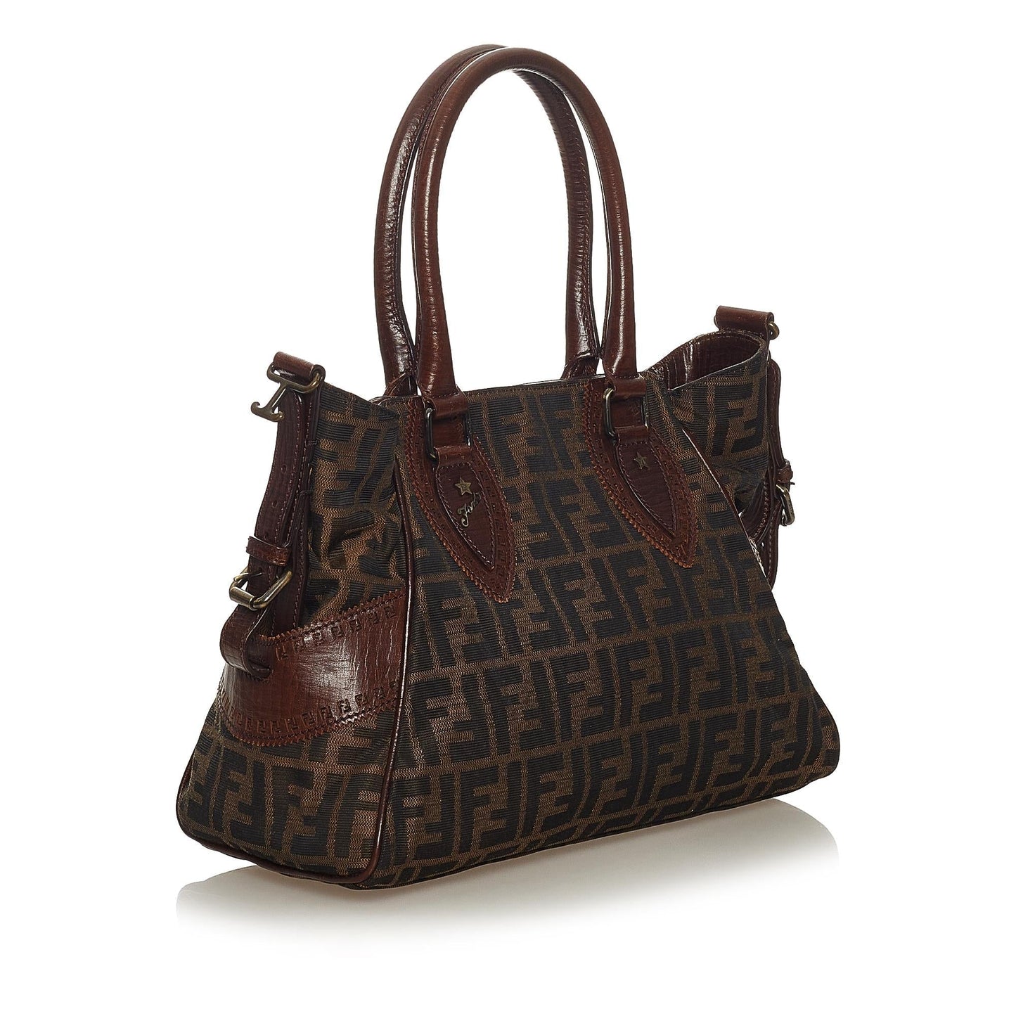 Luxury FendiZucca Etniko Canvas Shoulder Bag (SHG-27464)