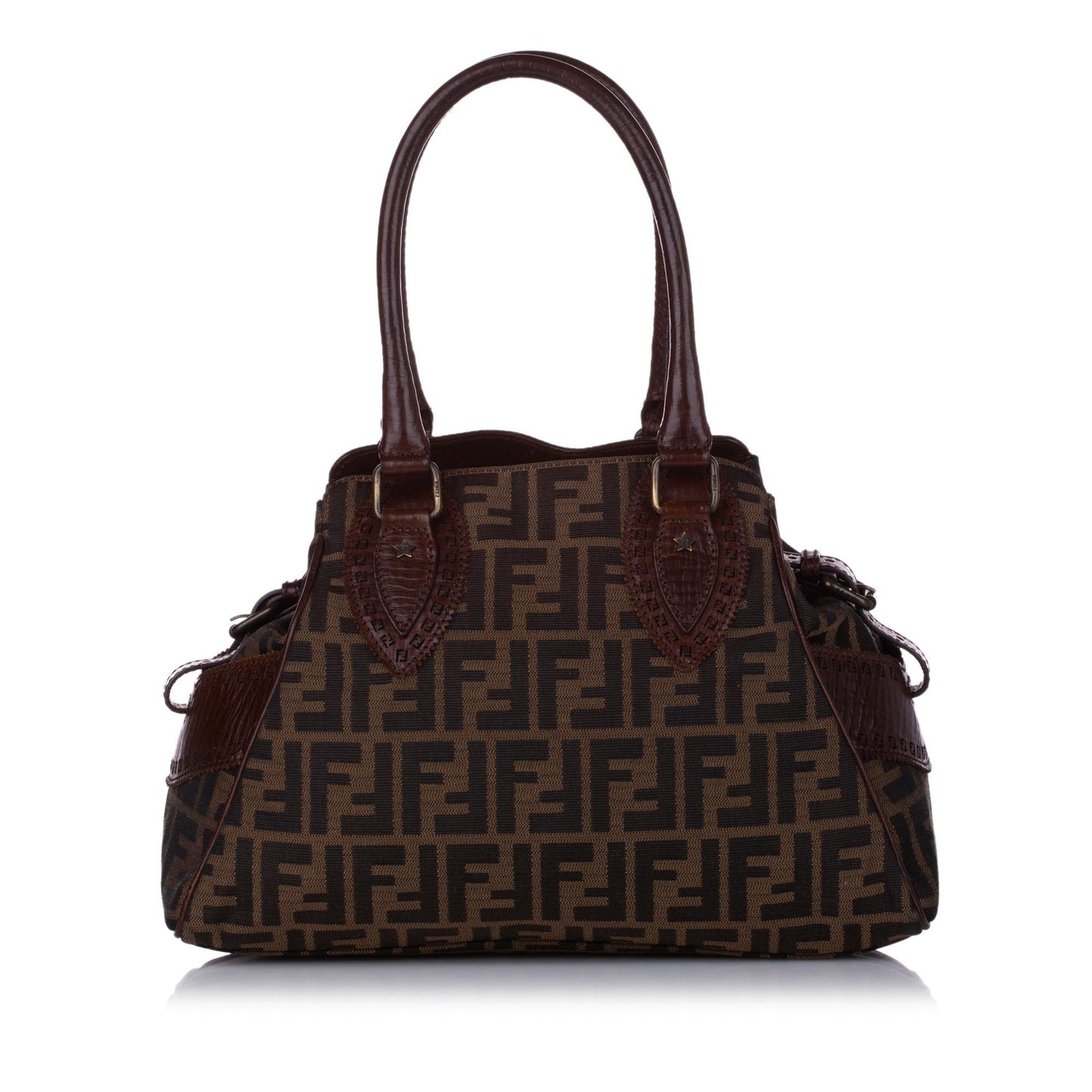 Luxury FendiZucca Etniko Canvas Shoulder Bag (SHG-29436)