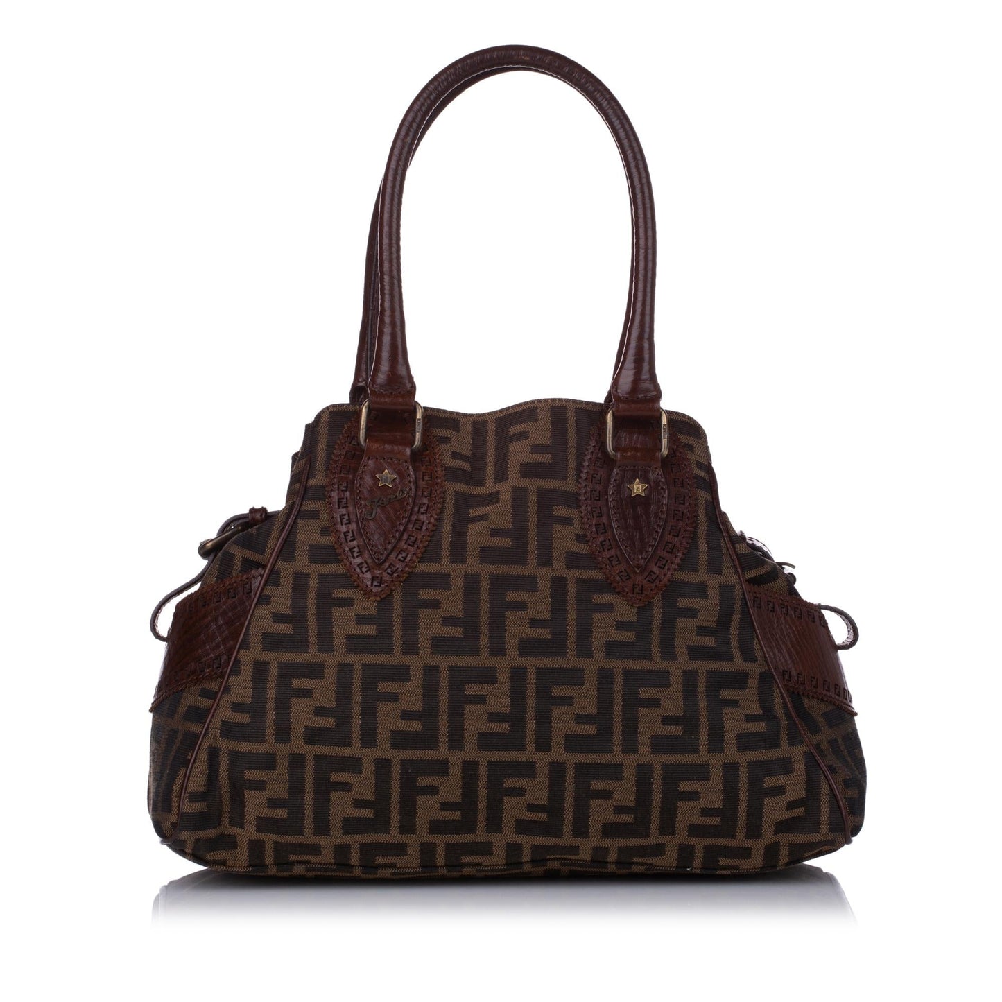 Luxury FendiZucca Etniko Canvas Shoulder Bag (SHG-29436)