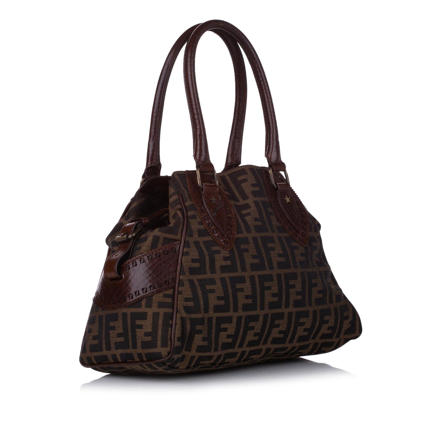 Luxury FendiZucca Etniko Canvas Shoulder Bag (SHG-29436)
