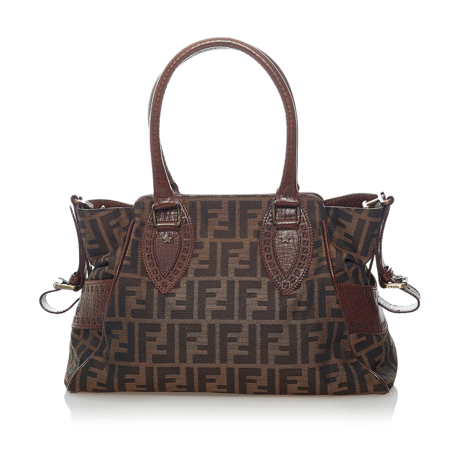 Luxury FendiZucca Etniko Canvas Shoulder Bag (SHG-33388)