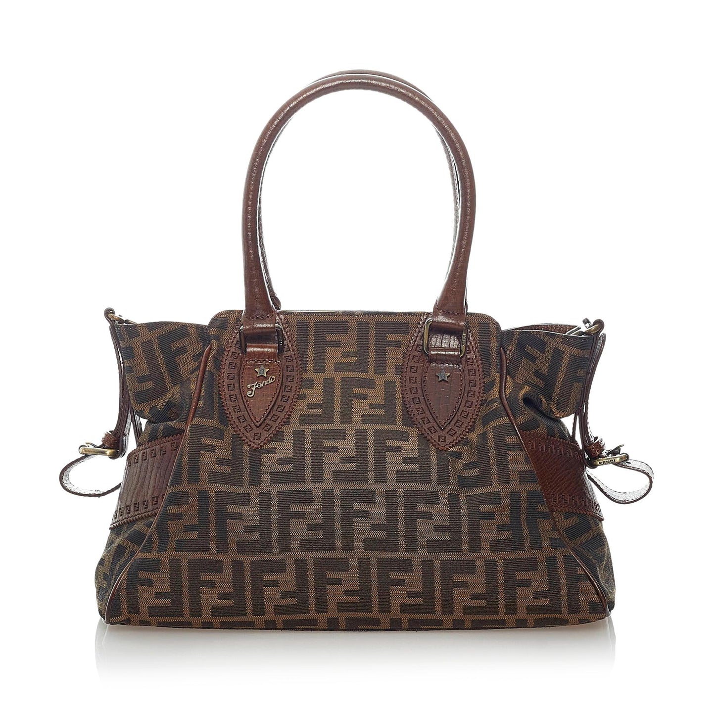 Luxury FendiZucca Etniko Canvas Shoulder Bag (SHG-33388)