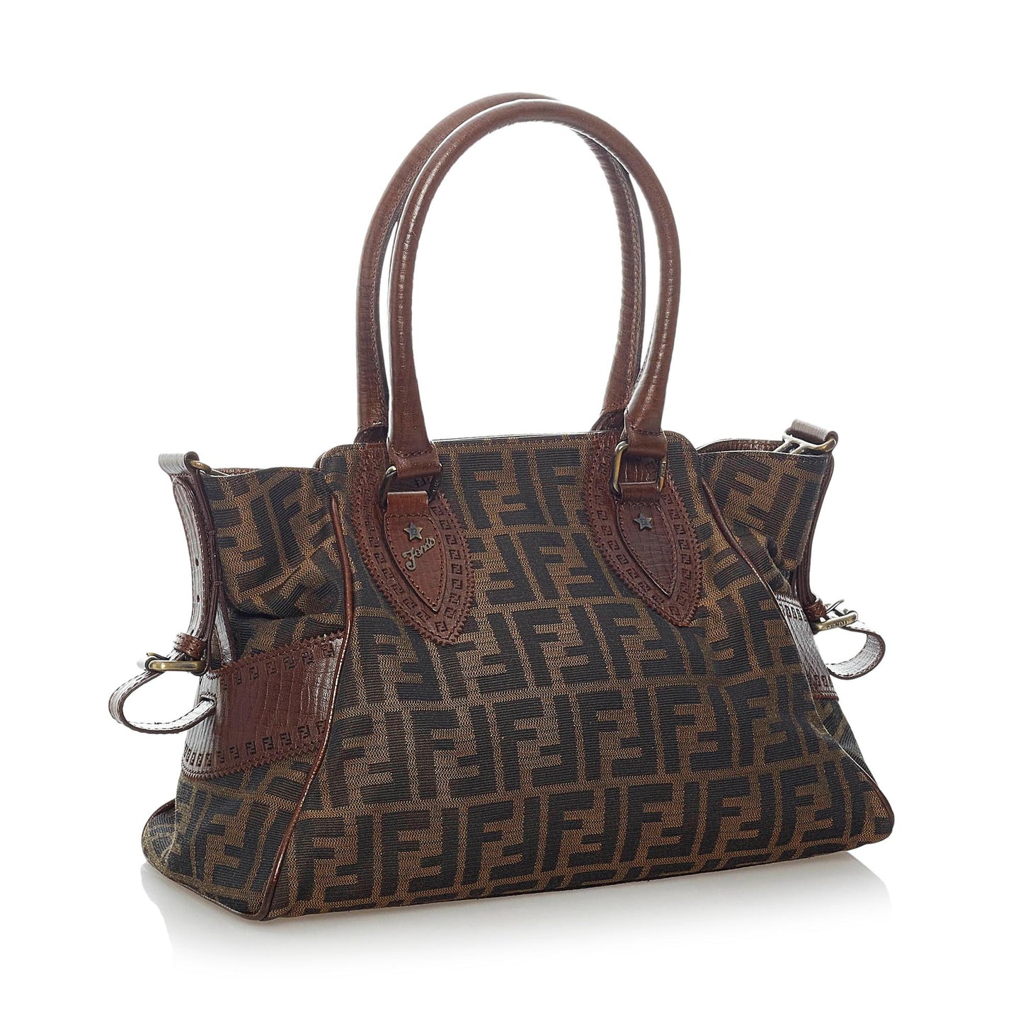 Luxury FendiZucca Etniko Canvas Shoulder Bag (SHG-33388)