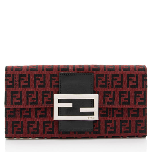 Luxury FendiZucca Flap Wallet (SHF-8SUa92)