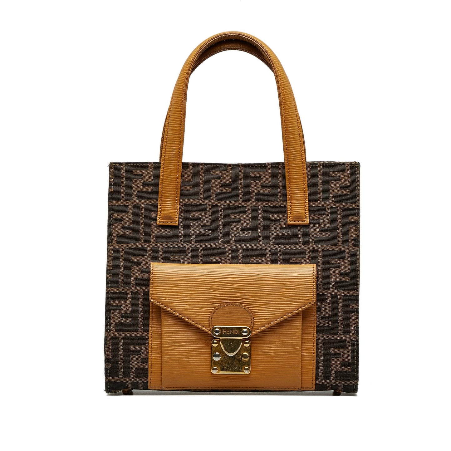 Luxury FendiZucca Front Pocket Tote (SHG-2HFHzP)