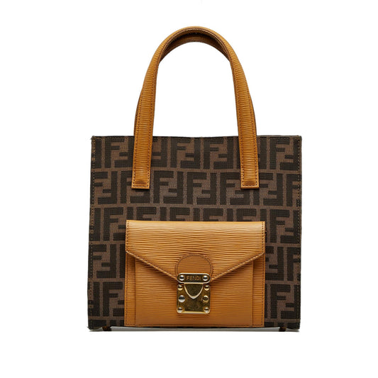 Luxury FendiZucca Front Pocket Tote (SHG-2HFHzP)