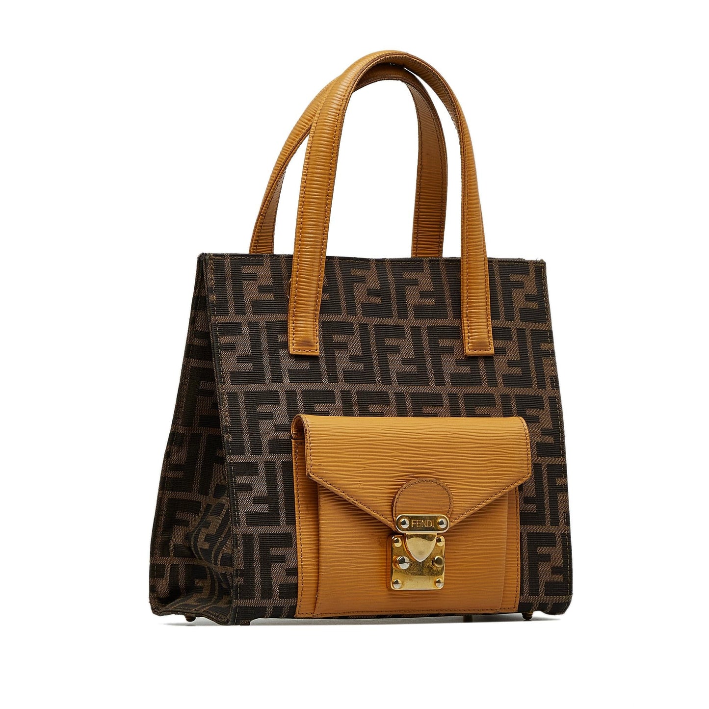 Luxury FendiZucca Front Pocket Tote (SHG-2HFHzP)