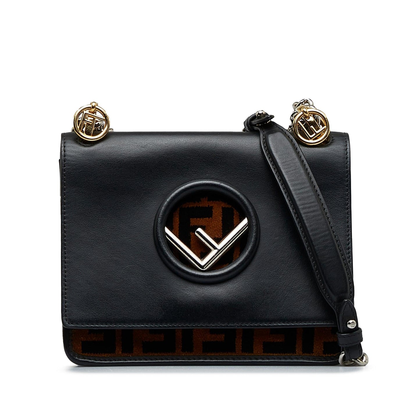 Luxury FendiZucca Kan I F Crossbody Bag (SHG-q9B7oH)
