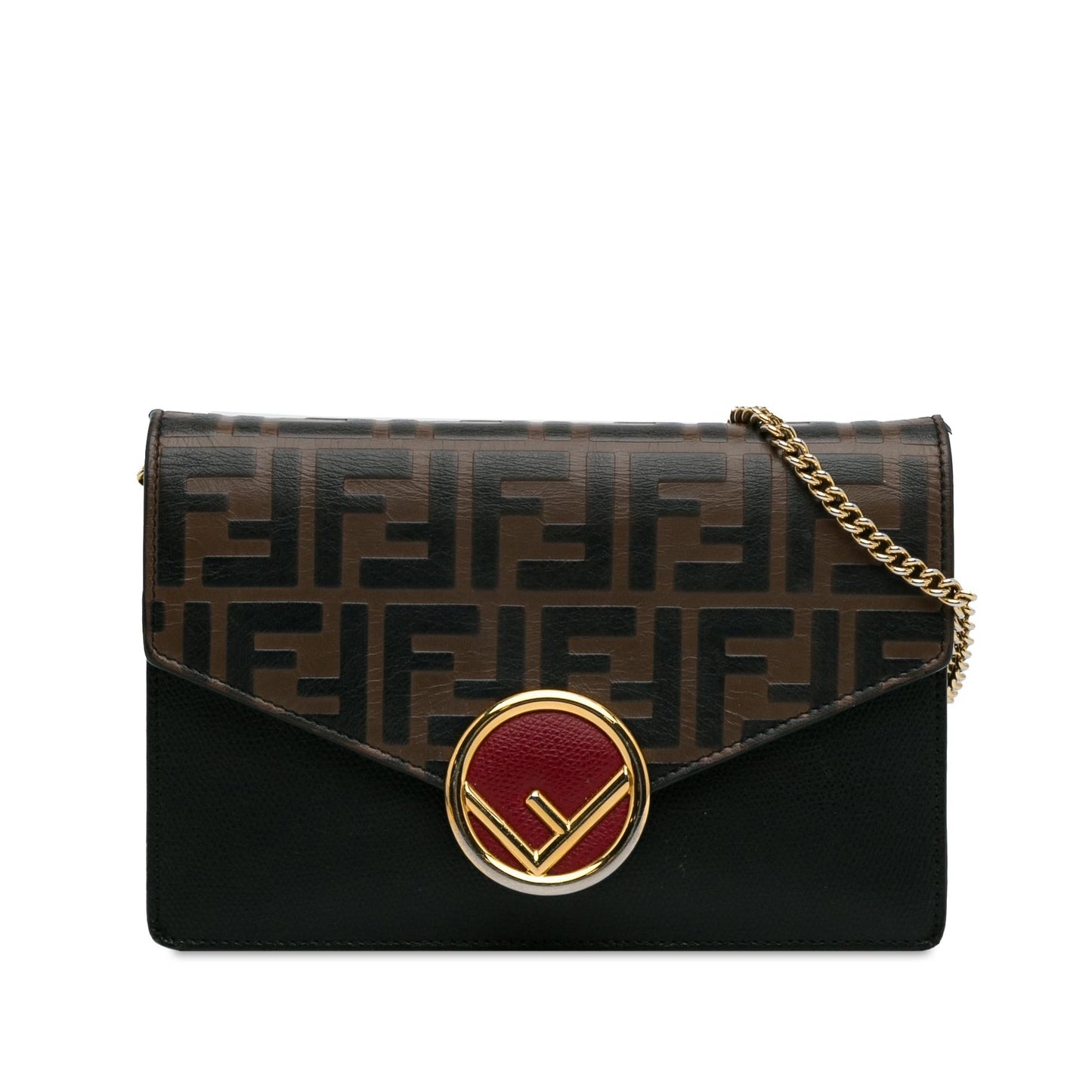 Luxury FendiZucca Kan I F Embossed Wallet on Chain (SHG-Du8lbp)