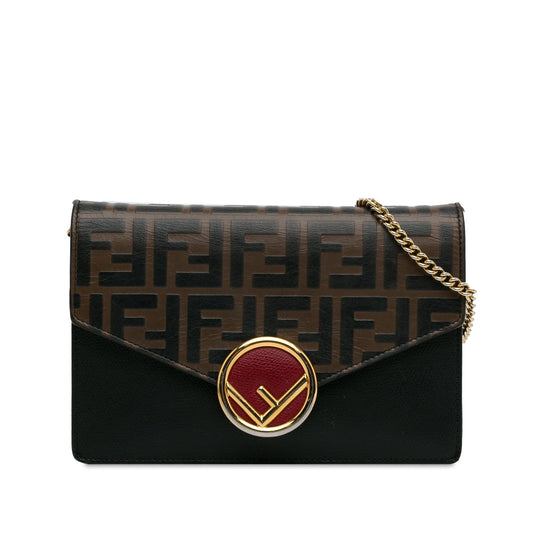 Luxury FendiZucca Kan I F Embossed Wallet on Chain (SHG-Du8lbp)