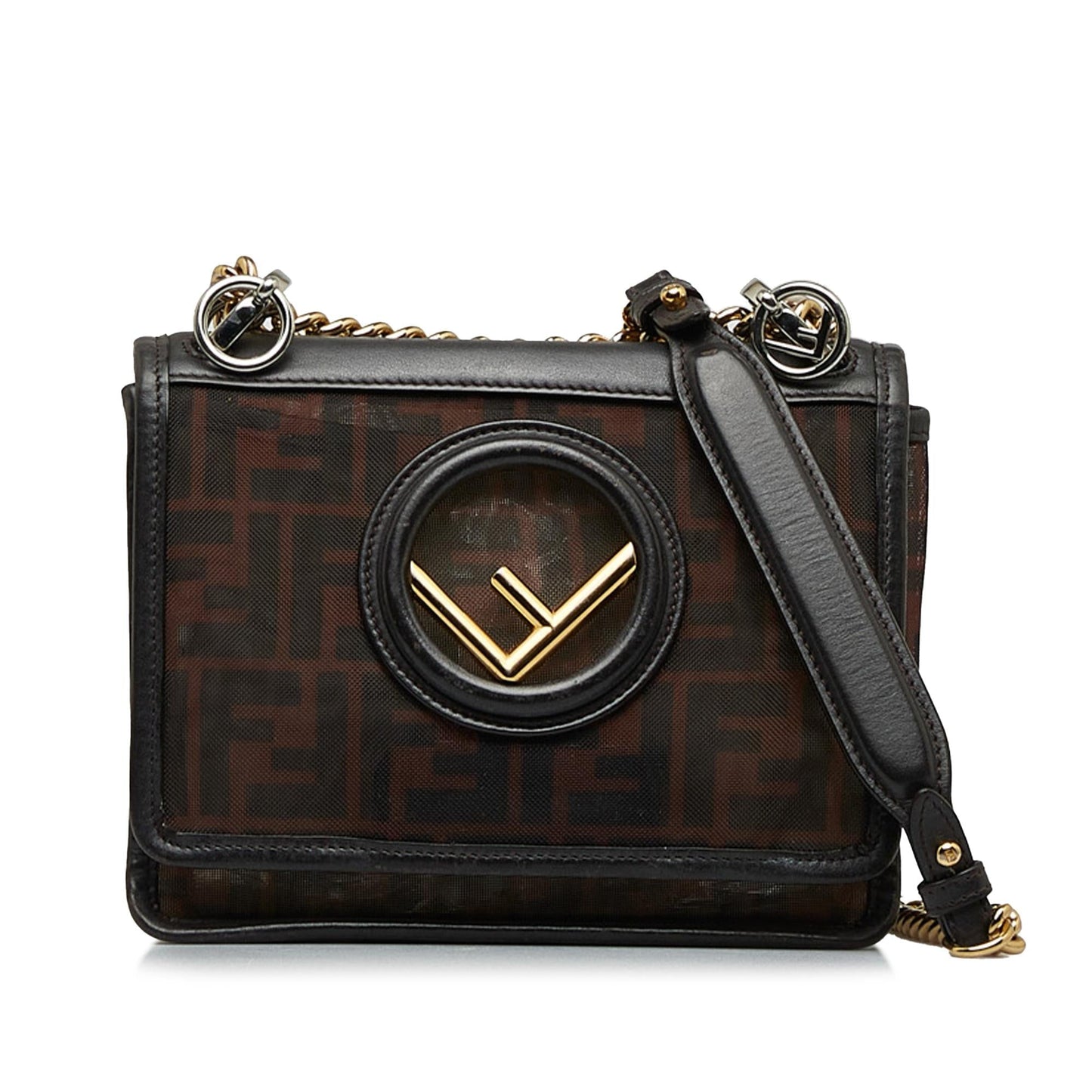 Luxury FendiZucca Kan I F Mesh Crossbody Bag (SHG-w2Jgtw)
