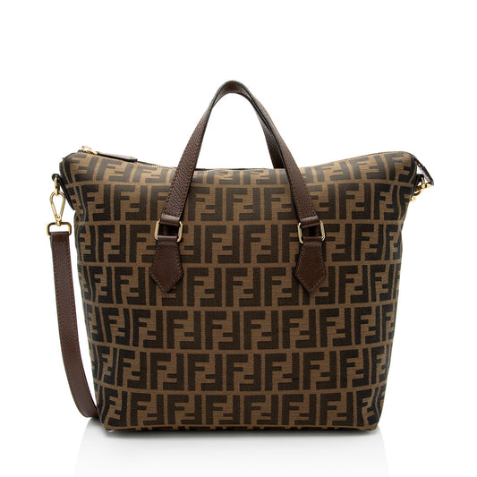 Luxury FendiZucca Large Convertible Tote (SHF-kcMUot)