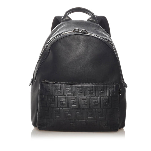 Luxury FendiZucca Leather Backpack (SHG-27781)