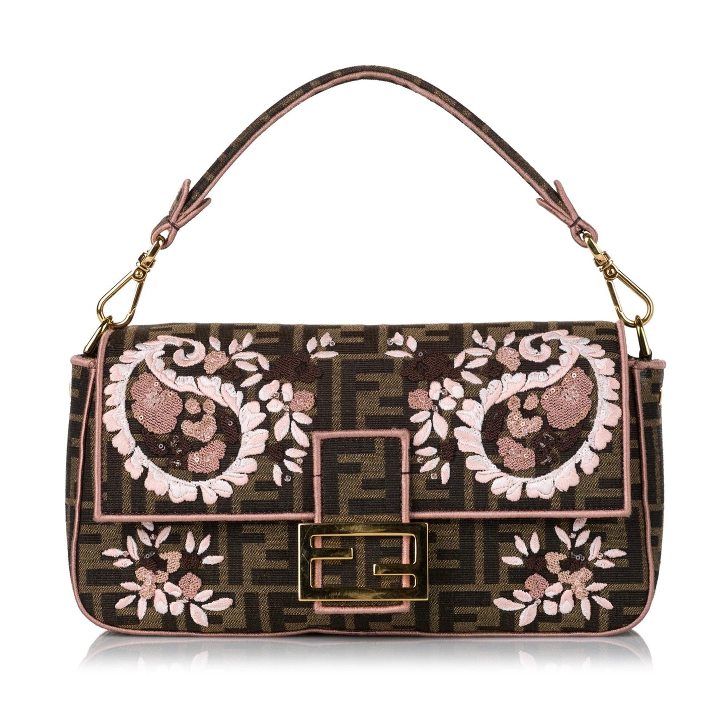 Luxury FendiZucca Paisley Embroidery Baguette (SHG-35412)