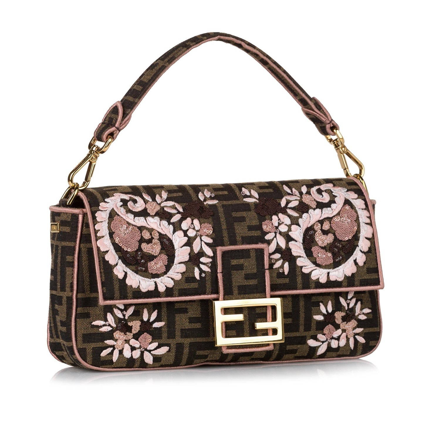 Luxury FendiZucca Paisley Embroidery Baguette (SHG-35412)