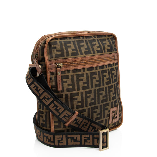 Luxury FendiZucca Canvas Zip Messenger (SHF-atYduB)