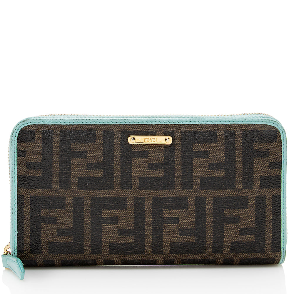 Luxury FendiZucca Spalmati Zip Around Wallet (SHF-19772)