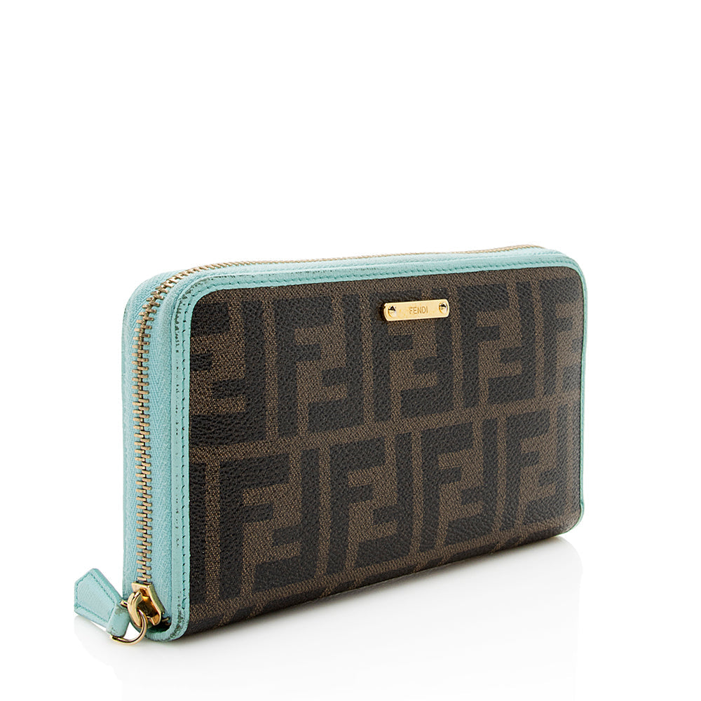 Luxury FendiZucca Spalmati Zip Around Wallet (SHF-19772)