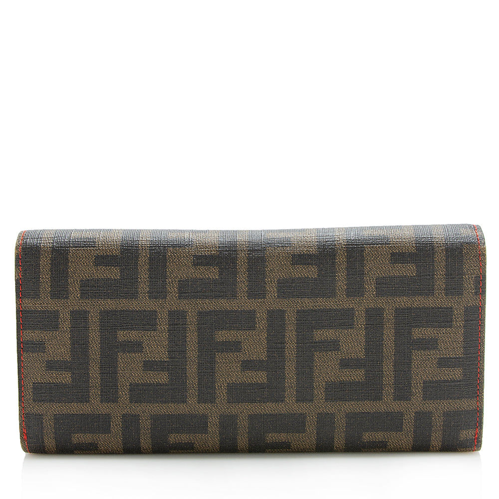 Luxury FendiZucca Spalmatti Trifold Wallet (SHF-12796)