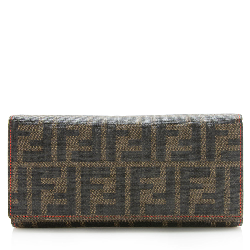 Luxury FendiZucca Spalmatti Trifold Wallet (SHF-12796)