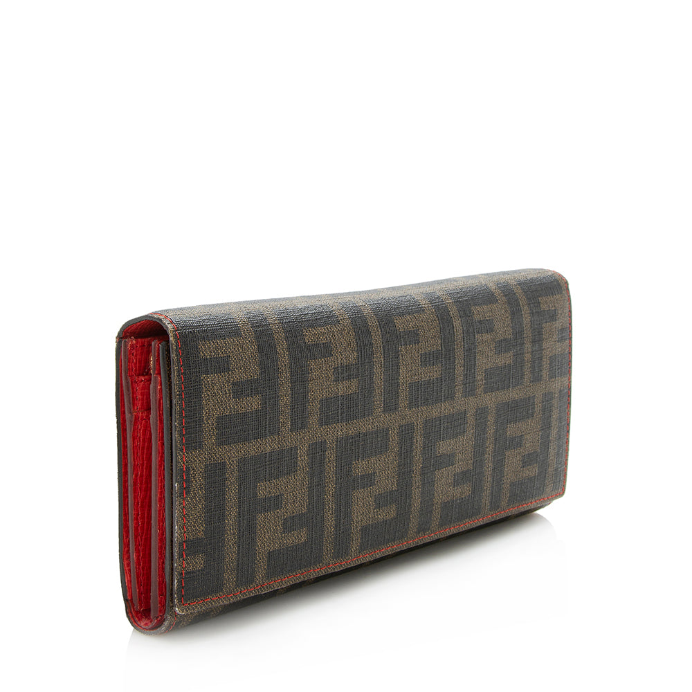 Luxury FendiZucca Spalmatti Trifold Wallet (SHF-12796)