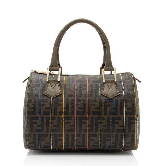 Luxury FendiZucca Striped Boston Bag (SHF-r1Jr6D)