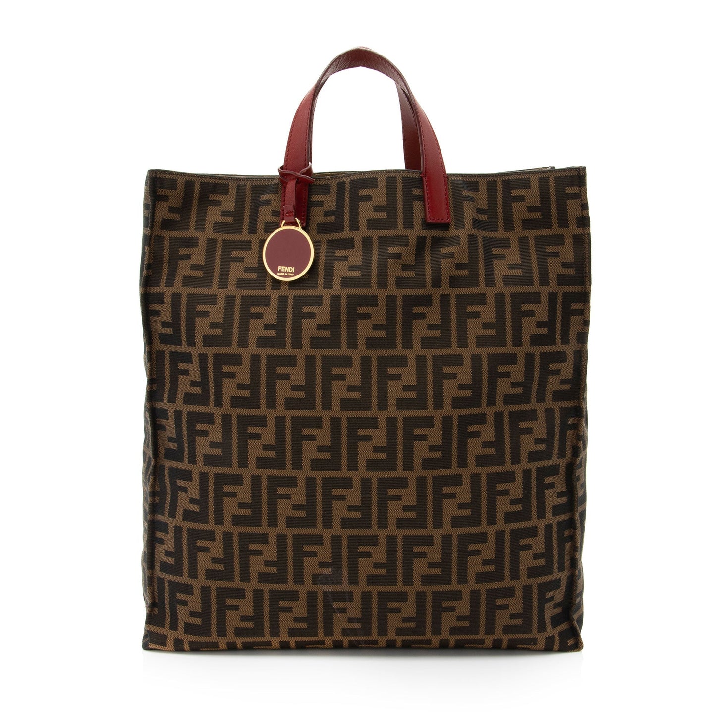 Luxury FendiZucca Tall Shopping Tote (SHF-LDbLnL)
