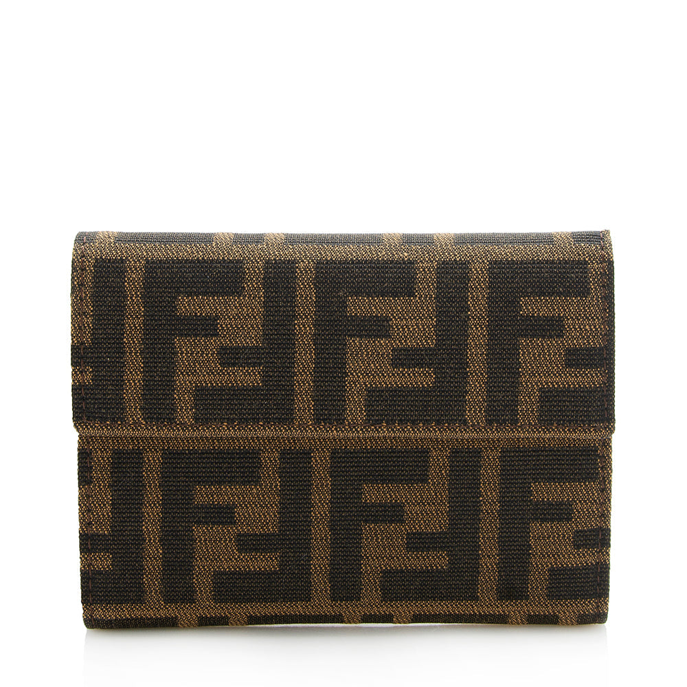 Luxury FendiZucca Trifold Compact Wallet - FINAL SALE (SHF-12797)