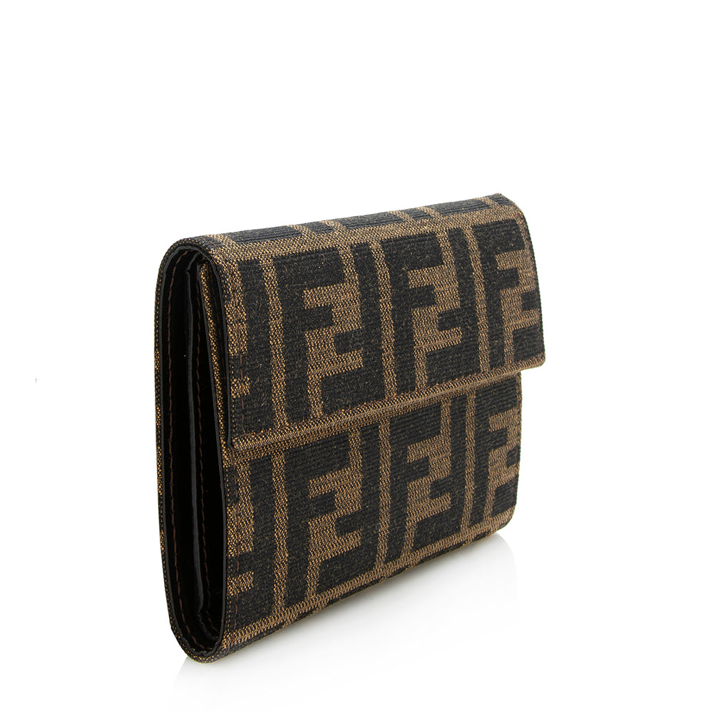 Luxury FendiZucca Trifold Compact Wallet - FINAL SALE (SHF-12797)
