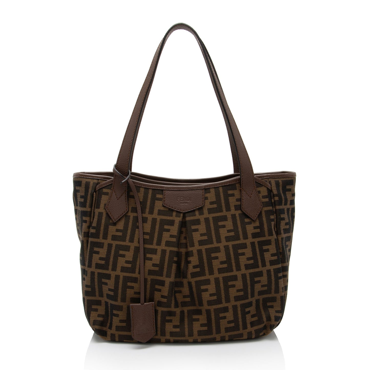 Luxury FendiZucca Vitello Artic Shopping Tote (SHF-h2JnoL)