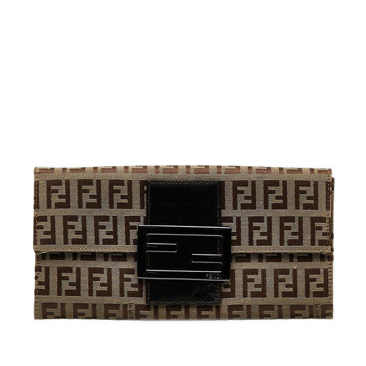 Luxury FendiZucchino Canvas Continental Wallet (SHG-RPVF6U)