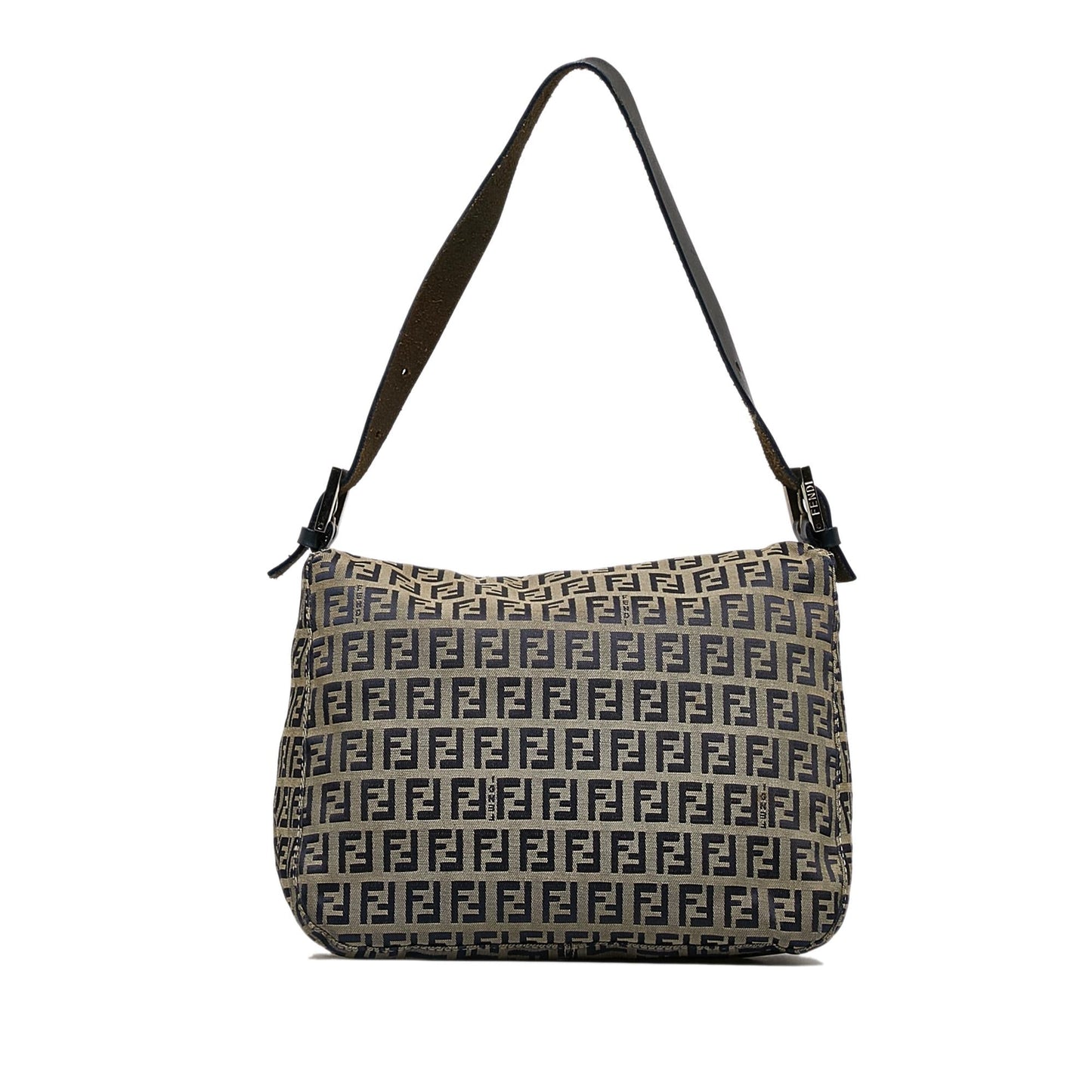 Luxury FendiZucchino Canvas Double Flap Shoulder Bag (SHG-WJNWvP)