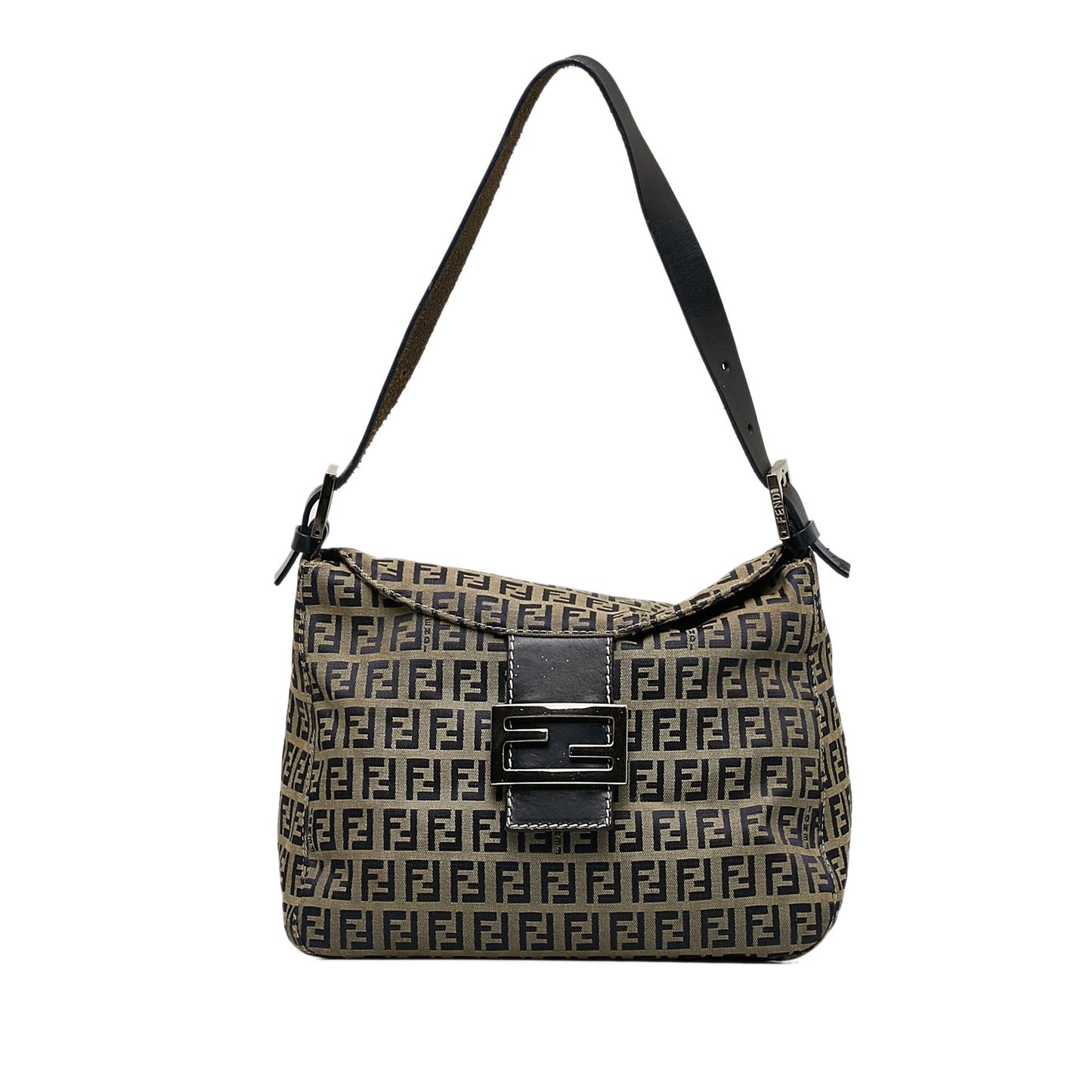 Luxury FendiZucchino Canvas Double Flap Shoulder Bag (SHG-WJNWvP)
