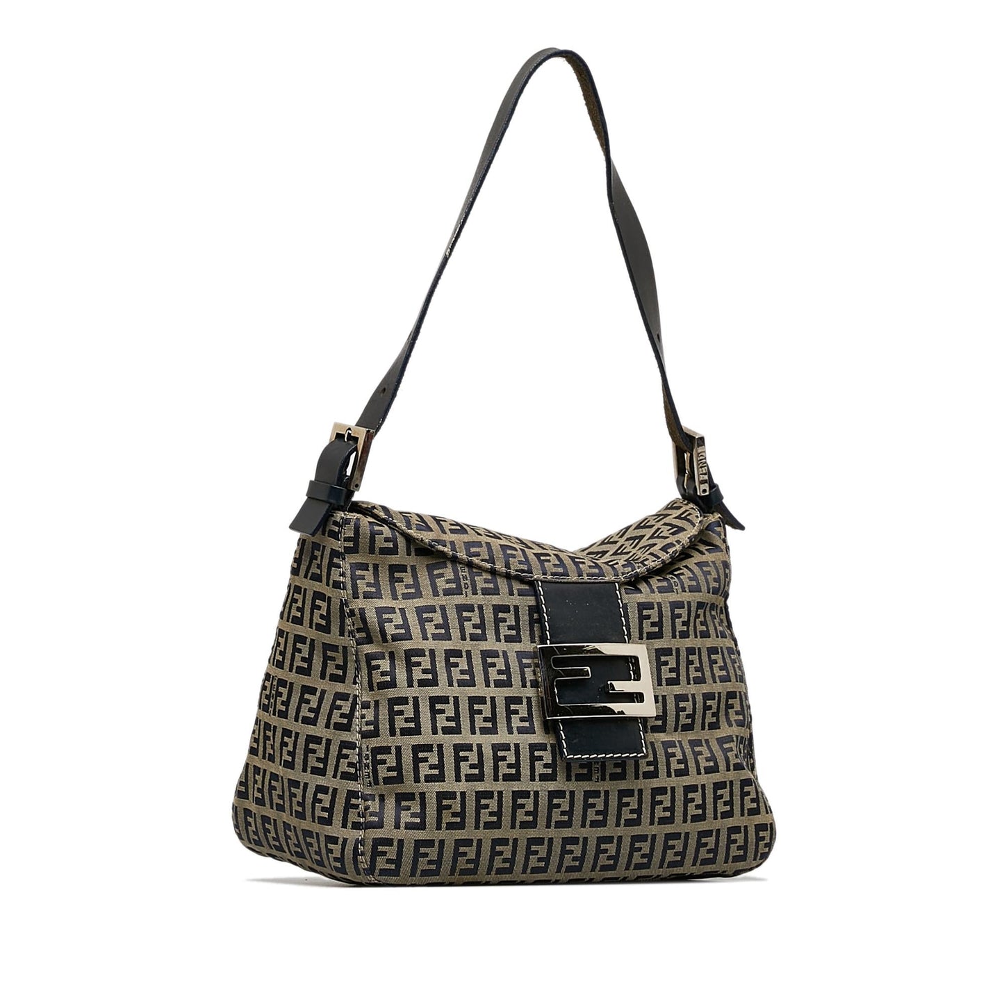Luxury FendiZucchino Canvas Double Flap Shoulder Bag (SHG-WJNWvP)