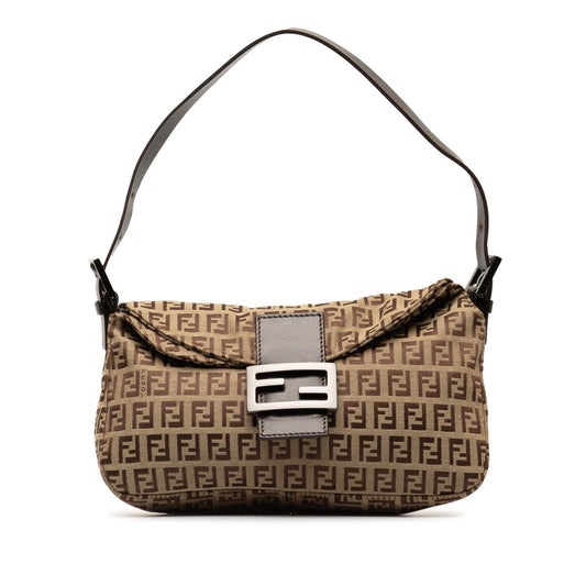Luxury FendiZucchino Canvas Double Flap Shoulder Bag (SHG-dmMzhN)