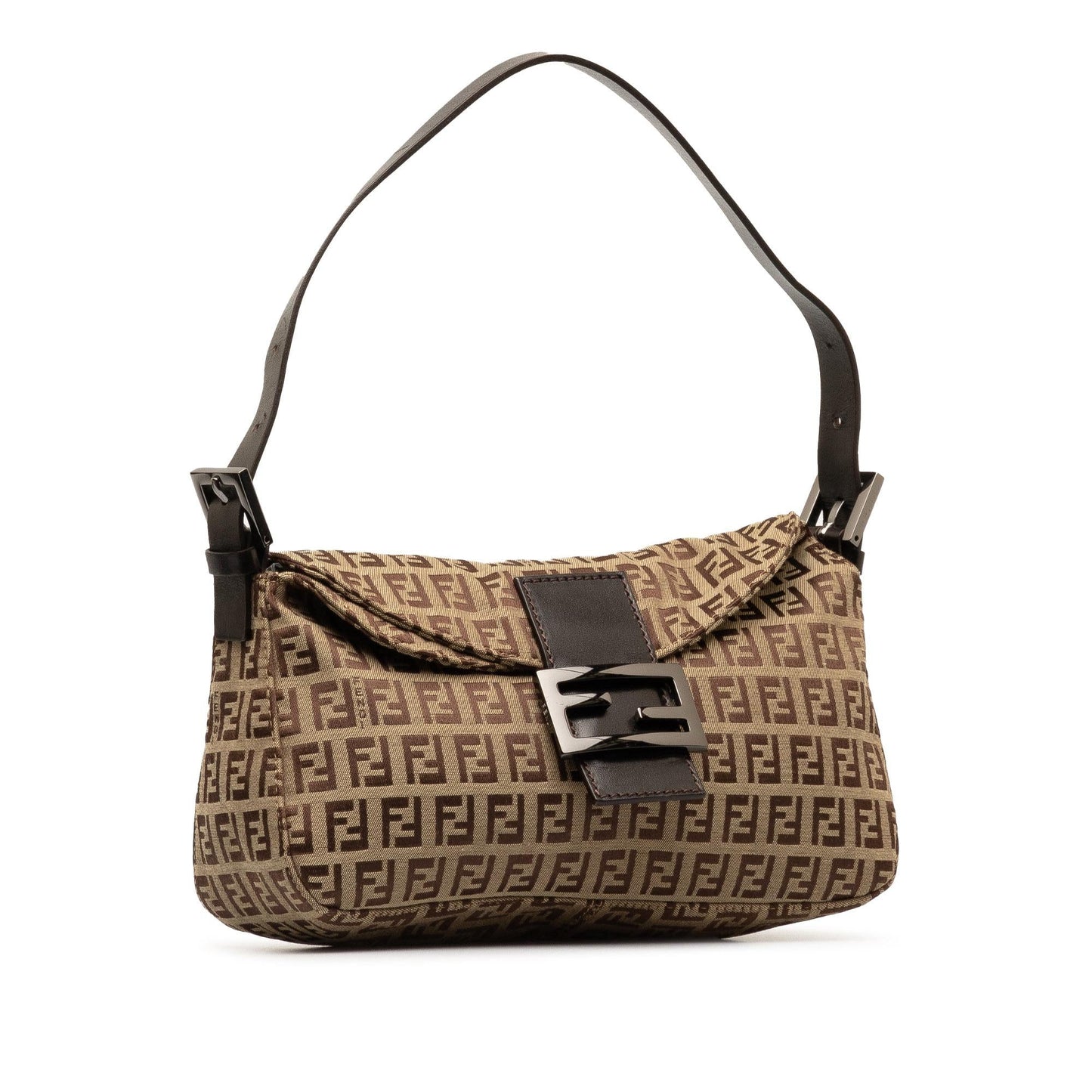Luxury FendiZucchino Canvas Double Flap Shoulder Bag (SHG-dmMzhN)