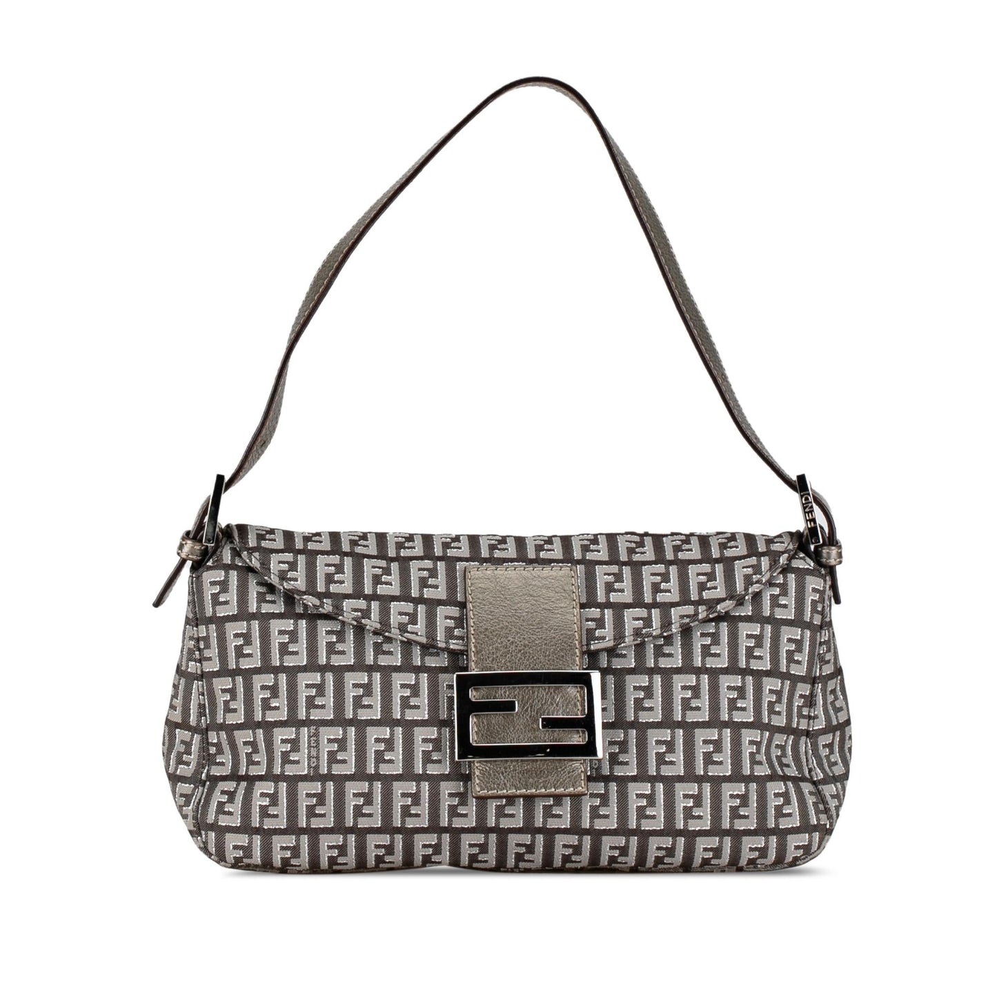 Luxury FendiZucchino Canvas Double Flap Shoulder Bag (SHG-C7qWAj)