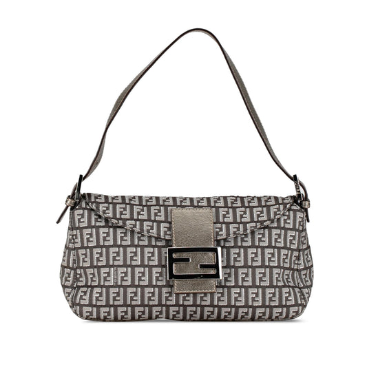 Luxury FendiZucchino Canvas Double Flap Shoulder Bag (SHG-C7qWAj)