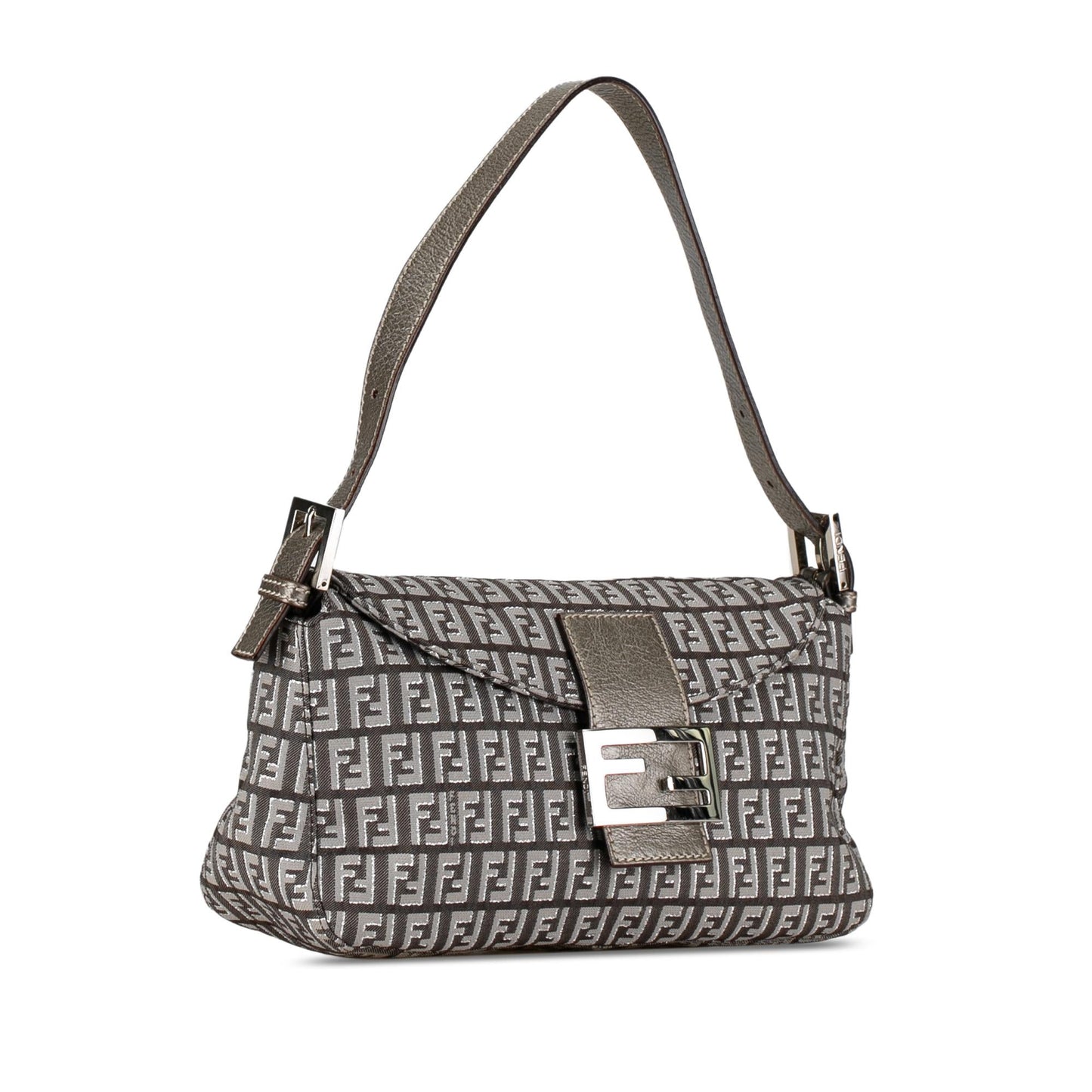 Luxury FendiZucchino Canvas Double Flap Shoulder Bag (SHG-C7qWAj)