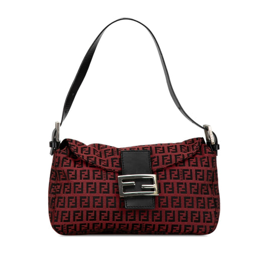 Luxury FendiZucchino Canvas Double Flap Shoulder Bag (SHG-nYl1sf)