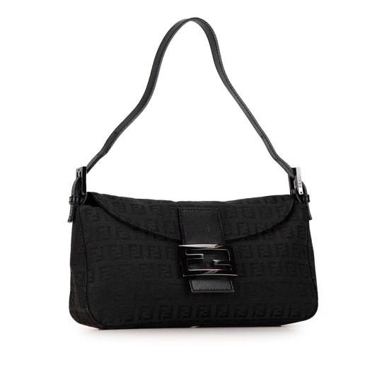 Luxury FendiZucchino Canvas Double Flap Shoulder Bag (SHG-CGy5Y0)