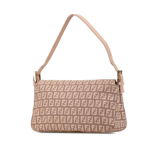 Luxury FendiZucchino Canvas Double Flap Shoulder Bag (SHG-W6URSq)