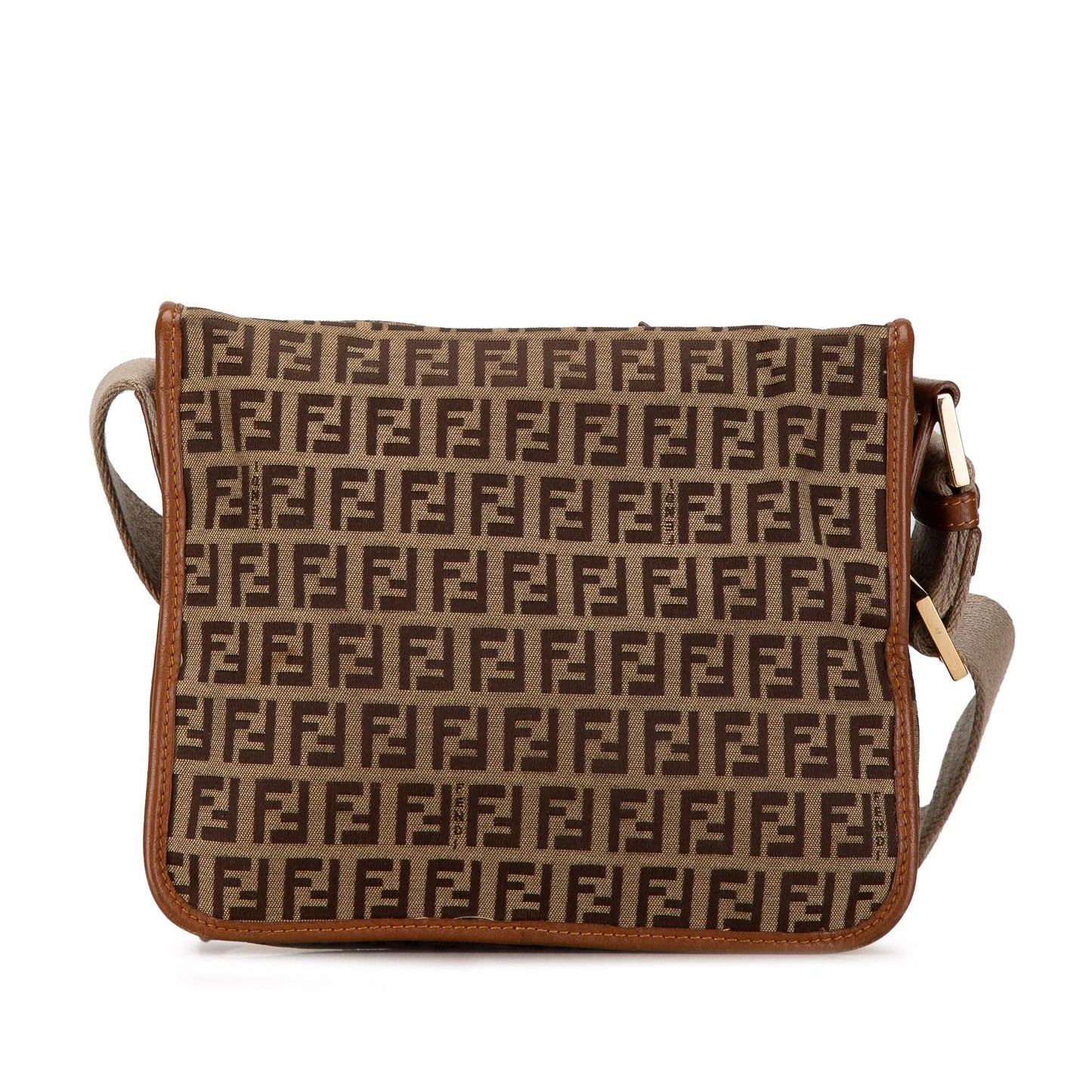 Luxury FendiZucchino Canvas F Charm Crossbody (SHG-7YMEk2)