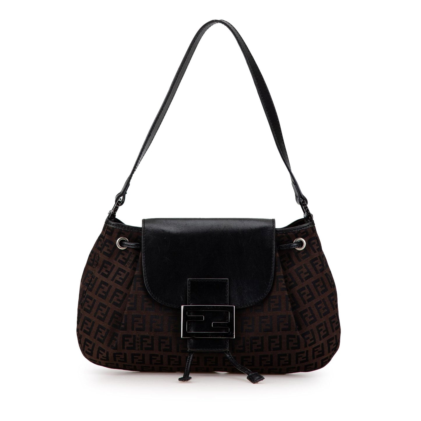 Luxury FendiZucchino Canvas Flap Shoulder Bag (SHG-lKn300)