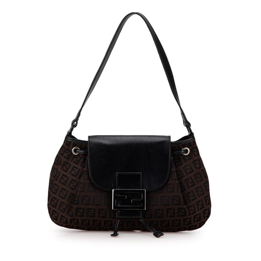 Luxury FendiZucchino Canvas Flap Shoulder Bag (SHG-lKn300)